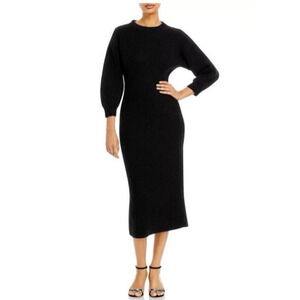 Fabiana Filippi Cashmere Silk Wool Blend Midi Knit Dress Women IT40/UK8/US4 BLK